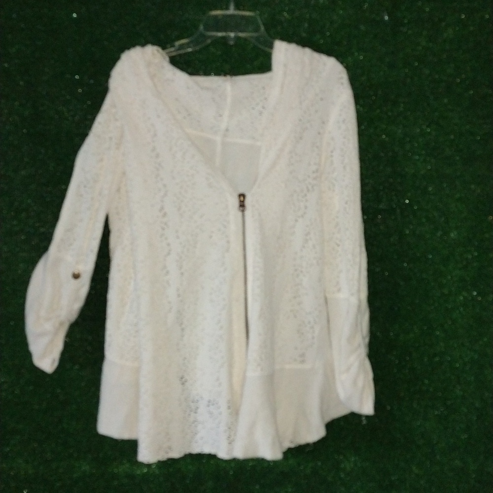 Free people sweater doiley zippered cardigan - Picture 3 of 5